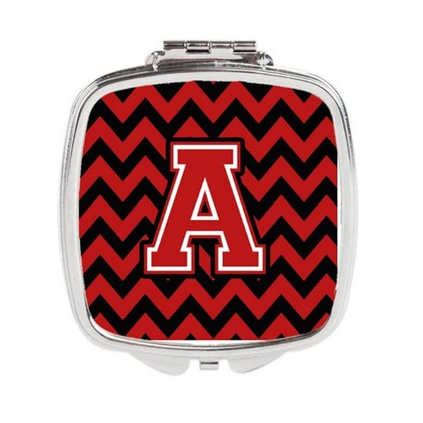 Carolines Treasures Letter A Chevron Black and Red Compact Mirror CJ1047-ASCM